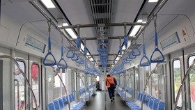 Inside a passenger train on HCM City’s first metro line. The opening of the line will be delayed until 2022 (Photo: VNA)