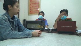 Vo Nguyen Quynh Trang at the Investigation Agency of the Binh Thanh District’s Police Department
