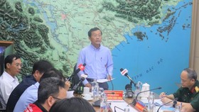 The National Steering Committee for Natural Disaster Prevention and Control on August 10 organizes a meeting to discuss measures coping with the storm. (Photo: SGGP)
