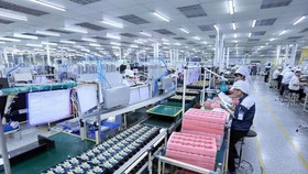 An electronic circuit board production line of the Nexcon Vietnam Co. Ltd, invested by the Republic of Korea, in Bac Ninh province. (Photo: VNA)