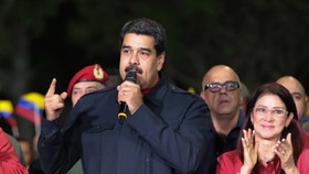  Tổng thống Venezuela N.Maduro tuyên bố sau chiến thắng của các thành viên đảng Xã hội Chủ nghĩa trong cuộc bầu cử thống đốc. Ảnh: EPA