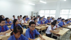 Học sinh Trường THCS Trần Huy Liệu (quận Phú Nhuận) trong một giờ lên lớp