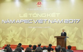 國家主席陳大光在總結會議上致詞。（圖源：互聯網）