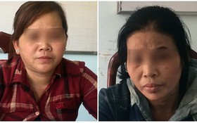 被抓獲的兩名販賣婦女之嫌犯吳氏雲(左)和吳氏女。（圖源：紅雪）