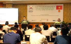 圖為最近在河內市舉行的“推動越南工業領域的節能投資市場與提高能源效果”項目開展研討會。