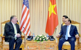 阮春福總理接見美國務卿蓬佩奧。（圖源：光孝）