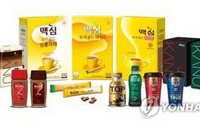 韓國東西食品旗下各種咖啡品牌。（圖源：韓聯社）