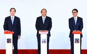 阮春福總理出席朱萊開放經濟區多項目動工儀式。（圖源：越通社）