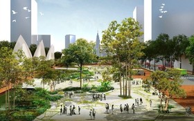 圖為守添新都市區胡志明廣場配景圖。（圖源：互聯網）