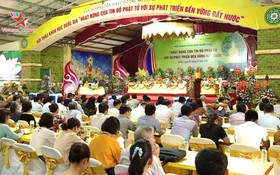 “佛教信徒活動與國家穩健發展”科研會現場一瞥。（圖源：VOV）