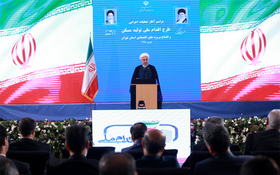 伊朗總統魯哈尼講話。（圖源：新華社）