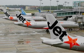 當地時間13日，澳大利亞廉價航空公司捷星，澳大利亞近100個航班將被取消。（圖源：AFP）