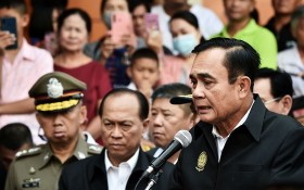 2月9日，泰國總理巴育就呵叻府槍擊事件召開新聞發佈會。（圖源：星報）