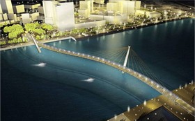 橫跨西貢河人行天橋建築設計圖。（圖源：互聯網）
