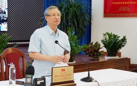 黨中央政治局委員、書記處常務陳國旺在會上發表指導意見。（圖源：峴港新聞網）