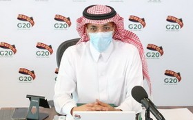 7月18日，在沙特阿拉伯利雅得，沙特財政大臣穆罕默德·賈丹出席二十國集團財長和央行行長視頻會議。（圖源：新華社）
