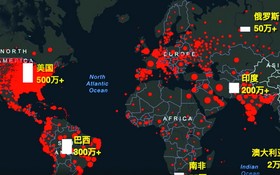 全球疫情地圖。（圖源：UNIAN）