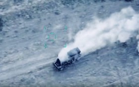 阿塞拜疆公開多段轟炸亞美尼亞軍人或軍事設備的影片，衝突在納卡地區 發生。（圖源：互聯網）