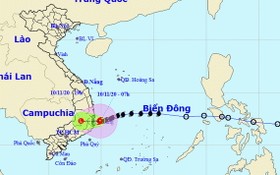 圖為12號颱風移動方向。（圖源：國家水文氣象預報中心）