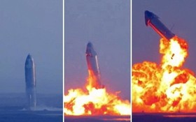 SN10火箭著陸後爆炸。（圖源：互聯網）