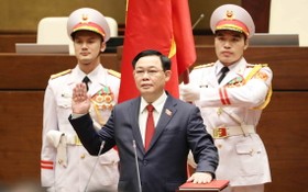 新任國會主席王廷惠宣誓就職。（圖源：越通社）
