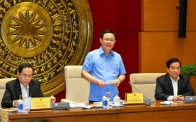 國會主席王廷惠（中）主持會議並發表講話。（圖源：維鈴）