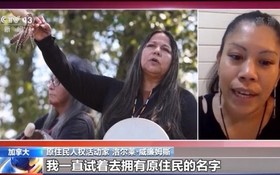 加拿大原住民人權活動家洛爾萊‧威廉姆斯19日接受採訪時抨擊了加拿大政府對原住民的種族滅絕行徑。（圖源：CCTV視頻截圖）