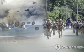 韓美聯合演習畫面。（示意圖源：韓聯社）