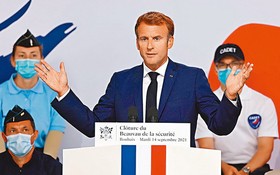  馬克龍宣佈法國警務改革計劃。（圖源：AFP）