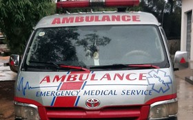 假救護車載人從本市返回富安省導致疫情傳播。 （照片由富安省綏和市公安科提供）。