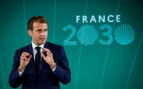 當地時間10月12日，法國巴黎，法國總統馬克龍公佈“法國2030”計劃。（圖源：視覺中國）