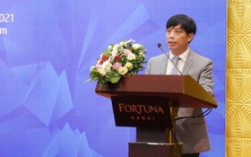 工商部電子商務與數字化局長鄧黃海在會議上致開幕詞。（圖源：工商部）