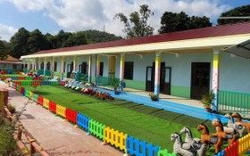 越南嘉吉公司在奠邊省捐建一所教學設備現代化的幼兒園學校。