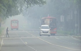 新德里市政府禁止建築活動，因為空氣污染急劇增加，導致健康問題。（圖：ANI）