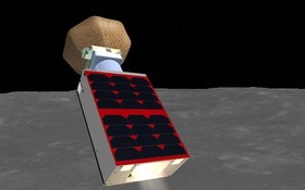 力爭登月的探測器「OMOTENASHI」的效果圖。（圖：JAXA）