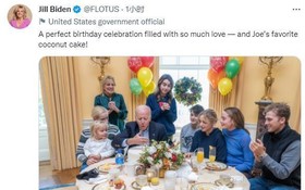 拜登慶祝80歲生日。（圖：美國第一夫人吉爾·拜登社交媒體賬號截圖）