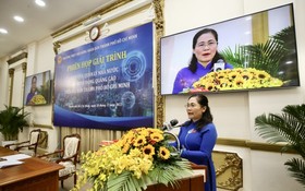市人民議會主席阮氏麗在會上發表結論性講話。（圖：勇方）
