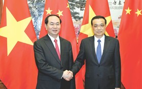 國家主席陳大光與中國總理李克強會談。（圖片來源：互聯網）