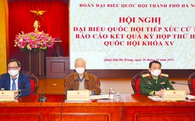 黨中央總書記阮富仲出席與選民接觸會議。