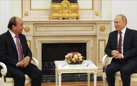國家主席阮春福與俄羅斯總統普京會談。