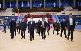 文體與旅遊部副部長黃道剛檢查了第三十ㄧ屆東南亞運動會比賽場地。