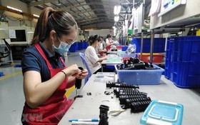 同奈省未來有限責任公司的工廠勞工正在生產高新技術橡膠減振阻尼器。