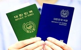 韓國護照。