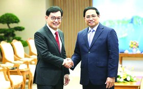 政府總理范明政接見新加坡副總理王瑞傑。
