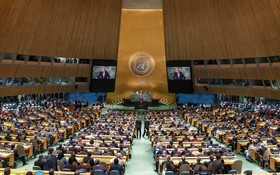 古特雷斯在聯大第77屆會議一般性辯論開幕式上發言。聯合國圖片/Cia Pak 