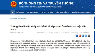 Báo Pháp luật Việt Nam bị phạt 325 triệu đồng và đình bản ấn phẩm điện tử 3 tháng