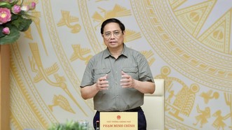 Thủ tướng Phạm Minh Chính phát biểu tại phiên họp lần thứ 3 Hội đồng Thi đua- Khen thưởng Trung ương. Ảnh: VIẾT CHUNG
