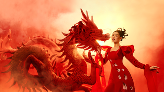 Bộ ảnh Tết Nhâm Dần cùng hình tượng rồng của Hoa hậu Khánh Vân