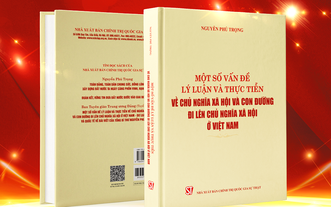 阮富仲總書記編寫的《社會主義理論與實踐若干問題和越南走向社會主義的道路》一書。