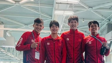 Đội bơi Việt Nam đã kết thúc giải vô địch thế giới 2022 sau khi dự nội dung tiếp sức cuối cùng ở ngày 25-6. Ảnh: Q.PH